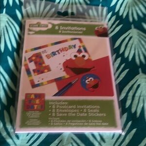 Sesame Street Birthday Invitations - Red and Blue